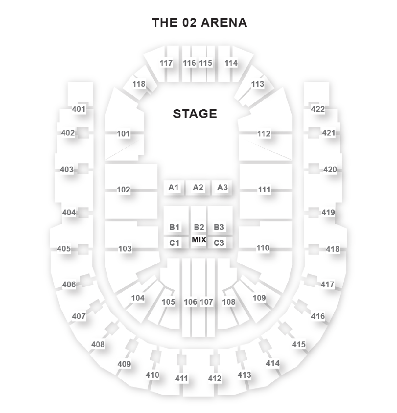 O2 Arena - Plan de Salle