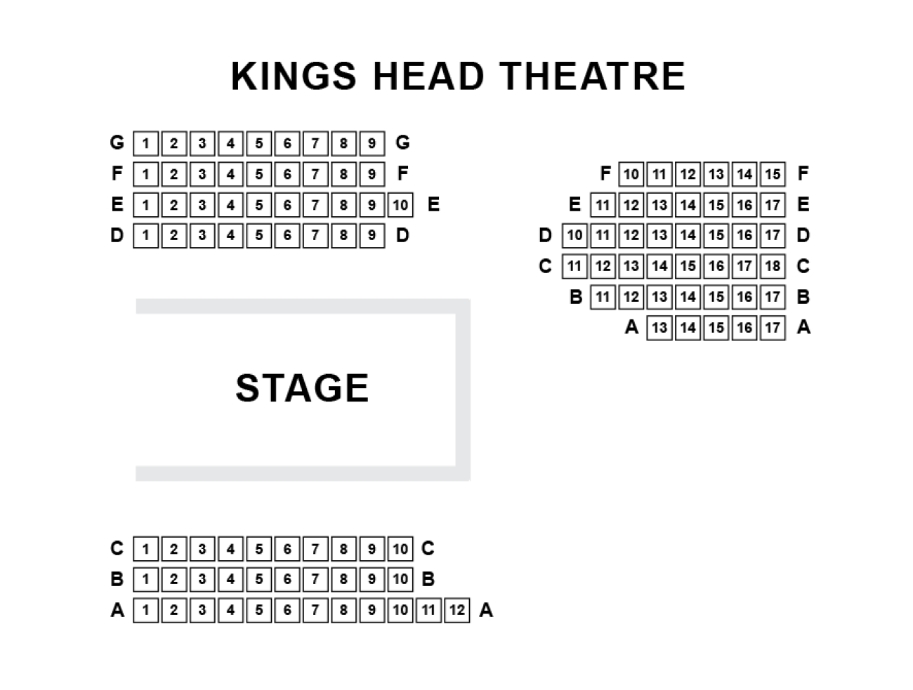 King's Head Theatre - Plan de Salle