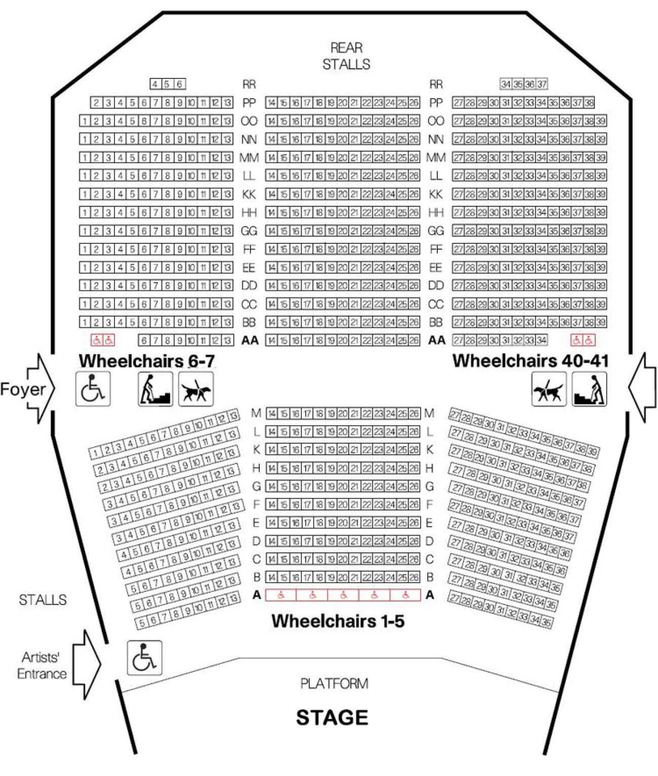 Queen Elizabeth Hall - Plan de Salle Queen Elizabeth Hall - Plan de Salle