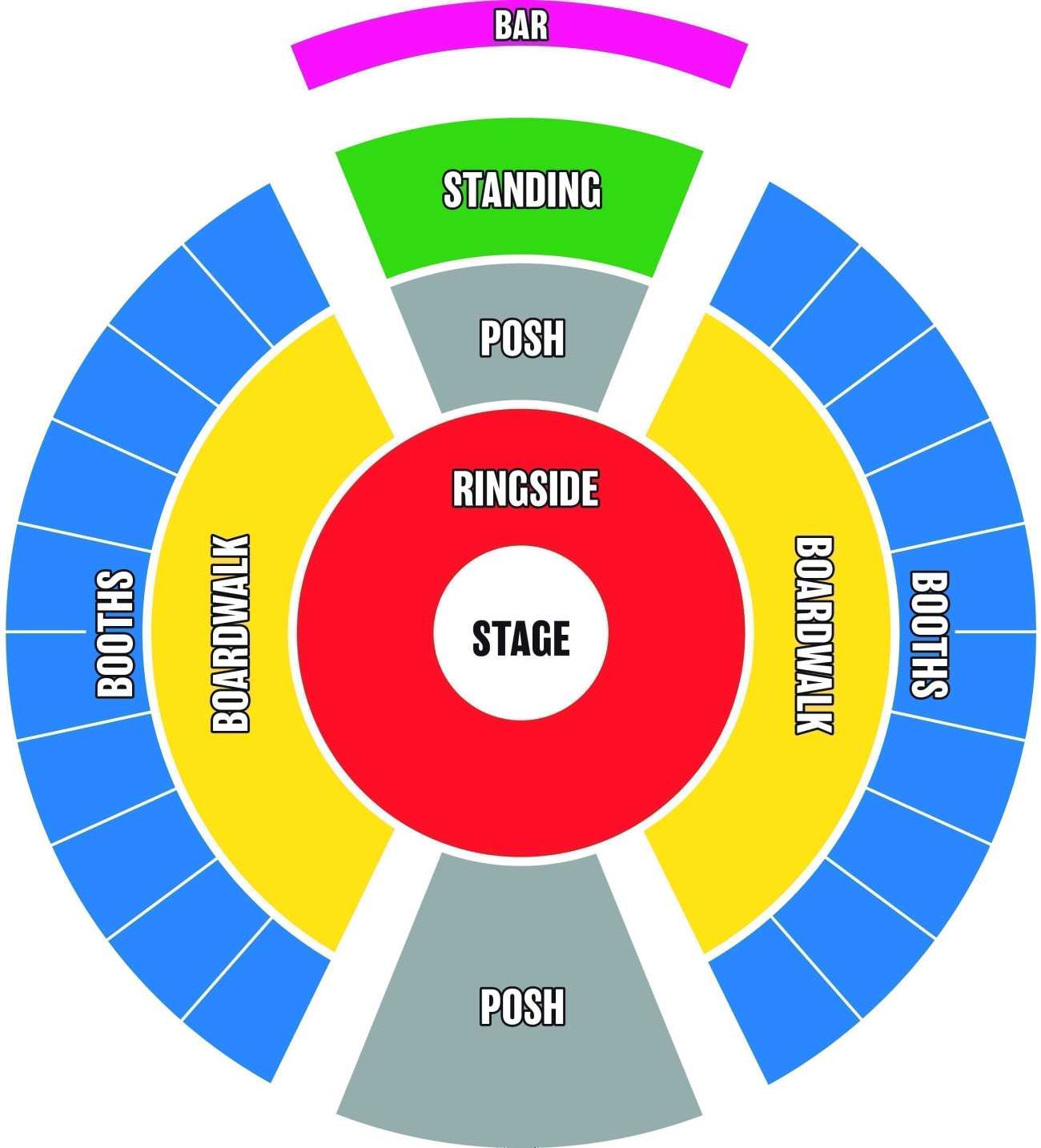 Spiegeltent in Leicester Square - Plan de Salle