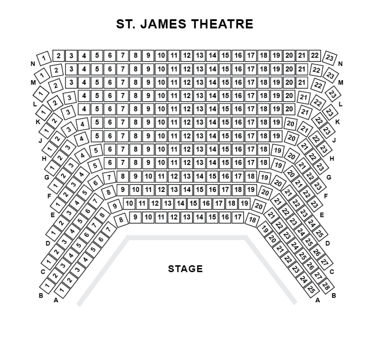 St. James Theatre - Plan de Salle
