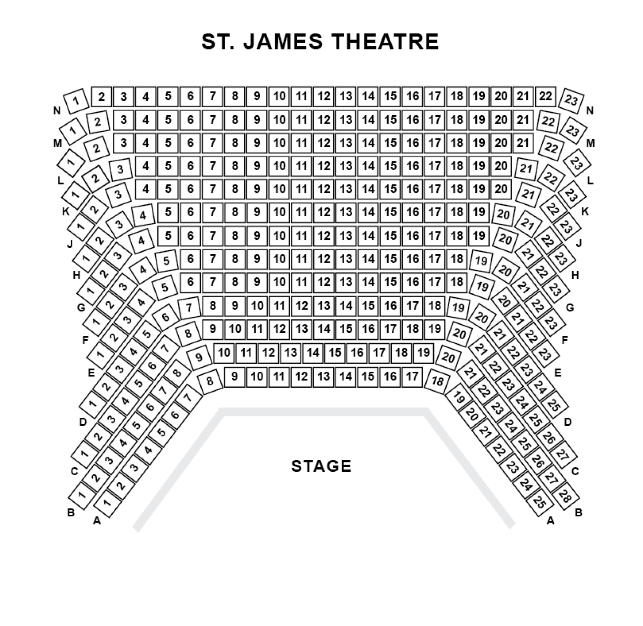 St. James Theatre - Plan de Salle St. James Theatre - Plan de Salle